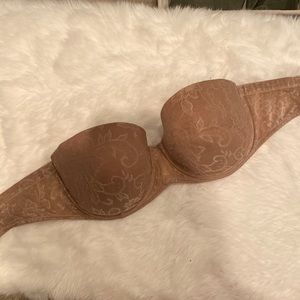 NATORI NUDE LACE STRAPLESS BRA
